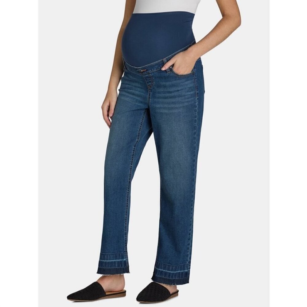 Time and Tru Maternity Jeans Women's Straight Leg Distressed Jeans SZ XXL (20)